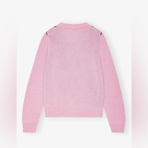 NWTA Ganni Pink Graphic Bow Sweater - Picture 2 of 7